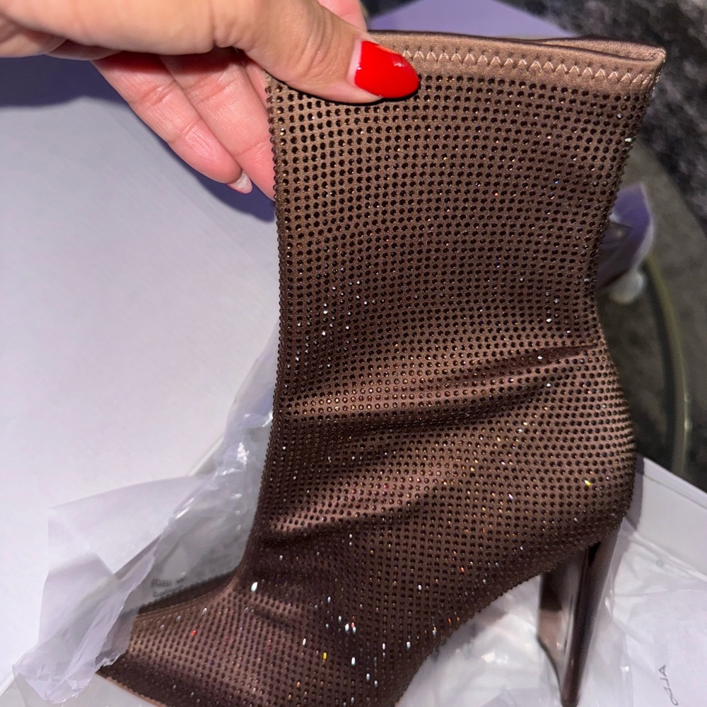 Aldo Ankle boots Stiletto heel Color bronze size 7 1/2